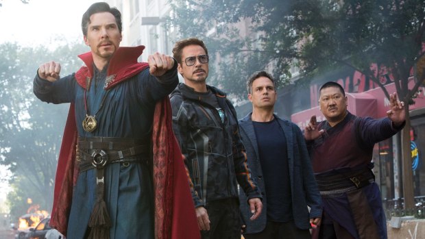 Acting marvels, from left, Benedict Cumberbatch, Robert Downey jnr., Mark Ruffalo and Benedict Wong in Avengers: Infinity War.