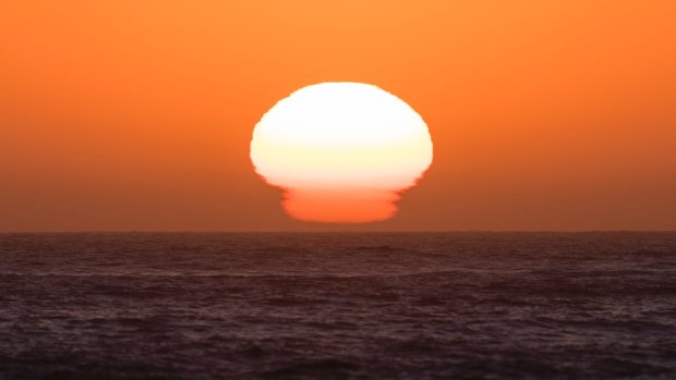 Sunrise at Tamarama on Sunday.