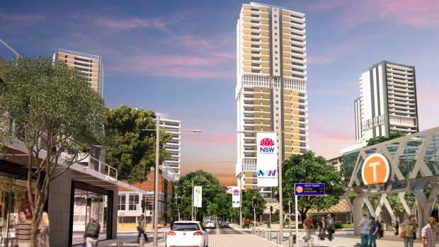 An artist's impression of high-rise towers near the new metro train station at Waterloo.