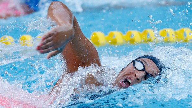 Larissa Oliveira was warming up in the pool when allegedly elbowed and kicked.