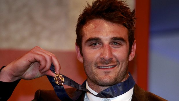 Jobe Watson with the 2012 Brownlow Medal.