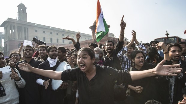 Indians protest the country's rape laws and the government response in New Delhi in 2012. 