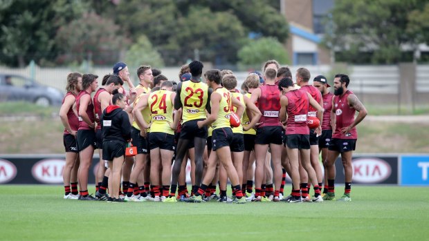 The Bombers at training this week.