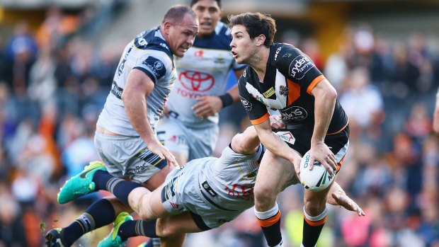 Playmaker: Mitchell Moses looks for support.