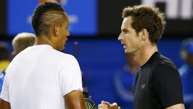 Andy Murray says Nick Kyrgios deserves credit for improving his behaviour. 
