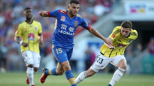 Fine form: Andrew Nabbout on the ball in another outstanding display.