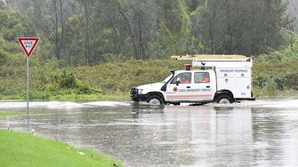 Floods in Sydney.
Flooded areas in Milperra south of Sydney.
