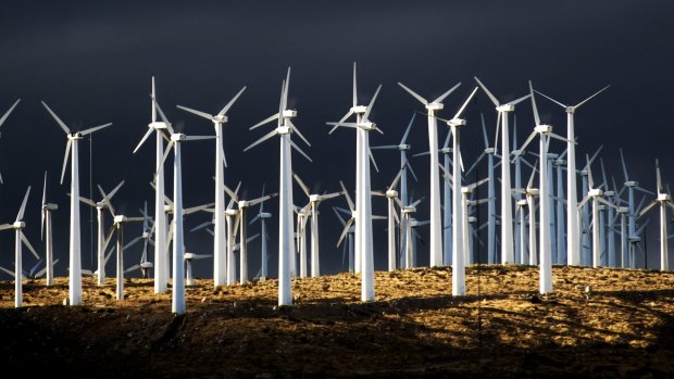 Californian wind farms: support from both sides of US politics for renewables.