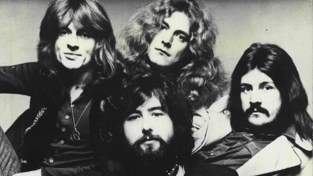 Led Zeppelin in 1975: from left, John Paul Jones, Jimmy Page (front), Robert Plant and John Bonham. 