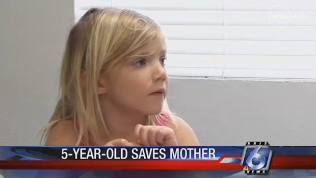 Five-year-old Allison Anderwald, from Portland, Texas, who saved her mother Tracy Anderwald from drowning.