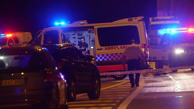 Police at the scene of a fatal shooting near Coffs Harbour in northern NSW.  