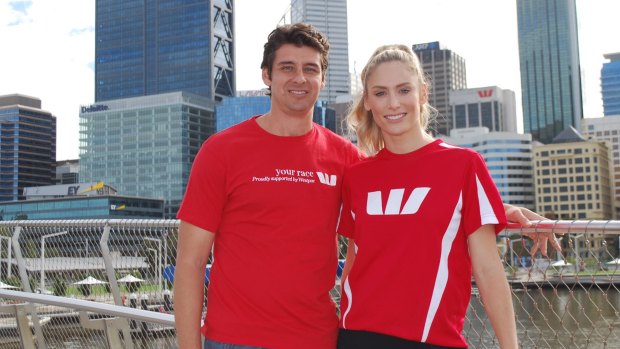 Ex-West Coast Eagle Andrew Embley and wife Rayne are Westpac ambassadors for the Swan River Run.
