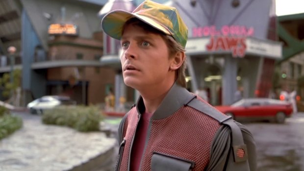 Are you telling me you still have to tie your own shoelaces?: Marty McFly (Michael J Fox) would find the real 2015 rather familiar, and sadly disappointing.