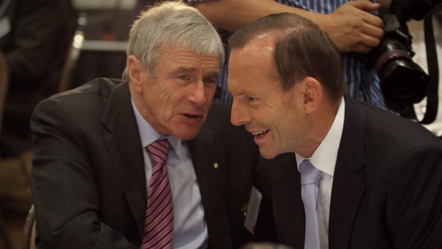 The Sunday Times acquisition would give Mr Stokes, seen here with ex-PM Tony Abbott, unprecedented power and influence over government and business.
