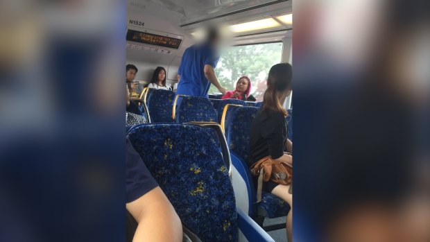 The dispute began over a seat on on the Bankstown Line train.