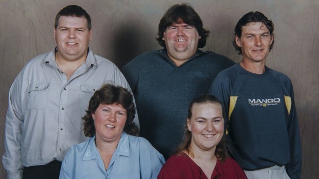 Big love: The Spackman siblings a few years ago (from left) Colin, Annette, Raymond, Irma and Michael. 