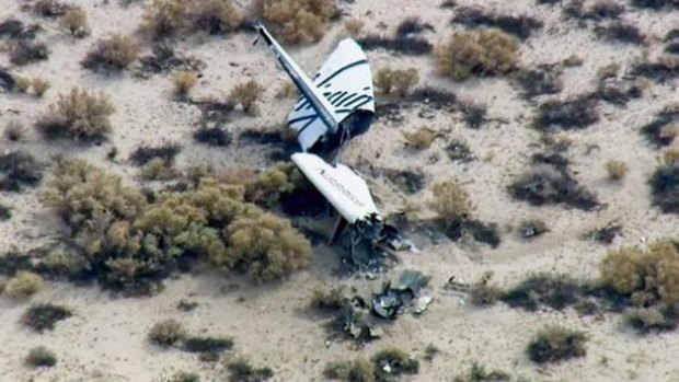 The wreckage of SpaceShipTwo.