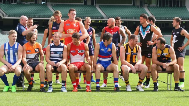 AFL skippers enjoy each other's company at the Captains Day at the MCG.