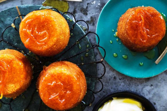 Adam Liaw's orange and ginger rum cakes.