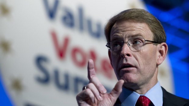 Family Research Council president Tony Perkins speaks in Washington in 2013. 