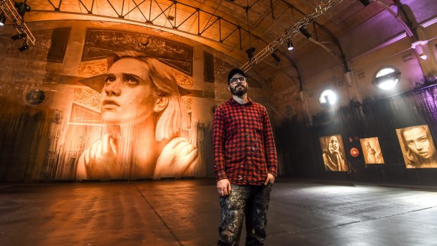 Artist Rone is having an exhibition of his work in the old Lyric Theatre in Fitzroy.