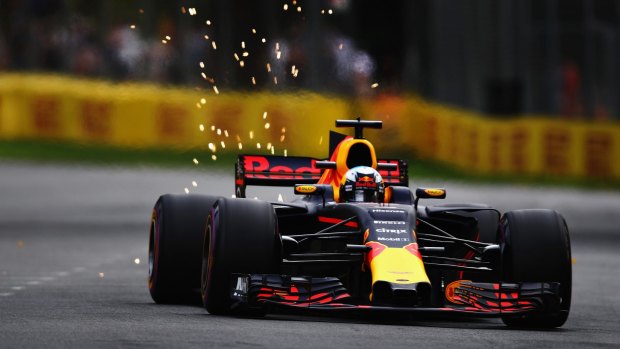 Daniel Ricciardo on track during practice.