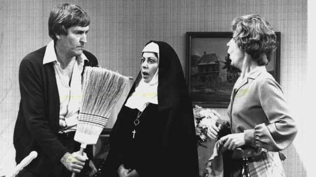 Tessa Mallos guest stars as a nun in <i>Kingswood Country</I> on Channel 7, 1982.