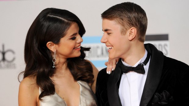 Selena Gomez and Justin Bieber at the American Music Awards in 2011. 