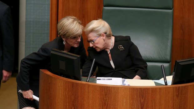 Foreign Minister Julie Bishop has said Speaker Bronwyn Bishop is 'considering her position'.