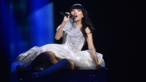Australia's Dami Im performs the song 'Sound Of Silence' during the Eurovision Song Contest final in Stockholm