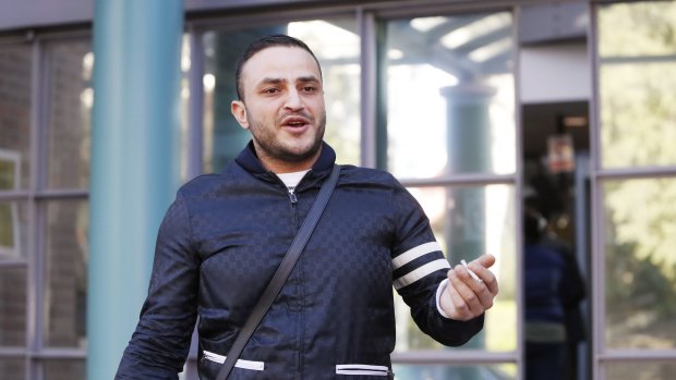 Tarek Assaad, brother of dead crime figure Hamad Assaad, arrives at the Burwood Local Court.