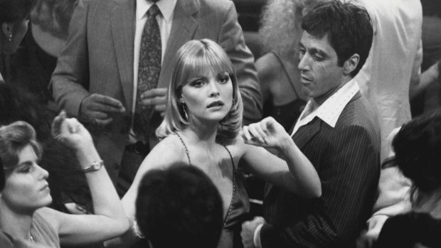 Michelle Pfeiffer and Al Pacino in Scarface.