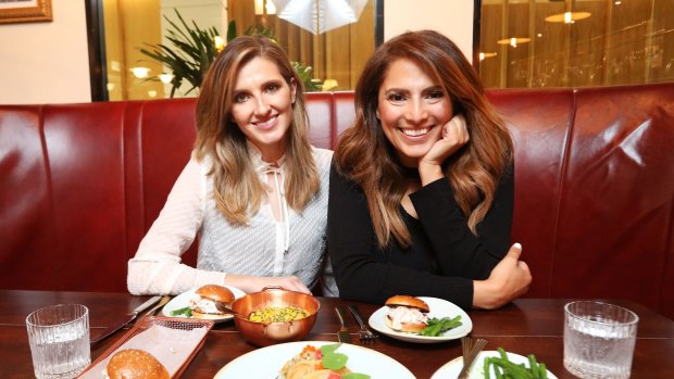 Sally Obermeder (right) lunching with Kate Waterhouse at Mr G's, InterContinental Sydney, Double Bay.