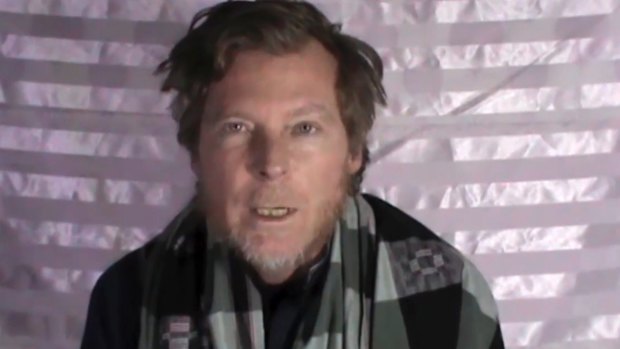 A man identified as Australian Timothy Weekes pleads for his release in a video released by the Taliban.
