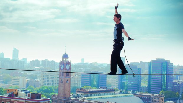 Todd Sampson walks a high wire in an episode of Redesign My Brain.