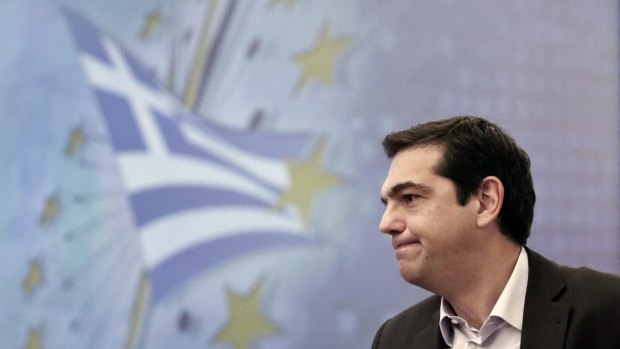 Upbeat about prospects: Alexis Tsipras, head of the anti-bailout Syriza party, speaks during a financial conference in Athens on Tuesday. 