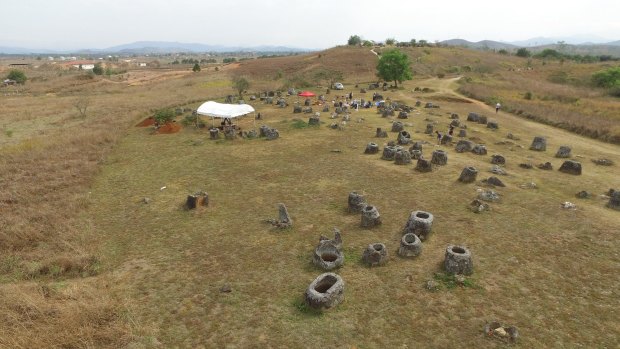 The Plain of Jars archaeological site in Laos where ANU researchers are using new technologies to study the site remotely.