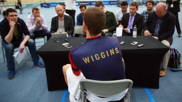 Bradley Wiggins talks to the media ahead of his World Hour record attempt at Lee Valley in east London.