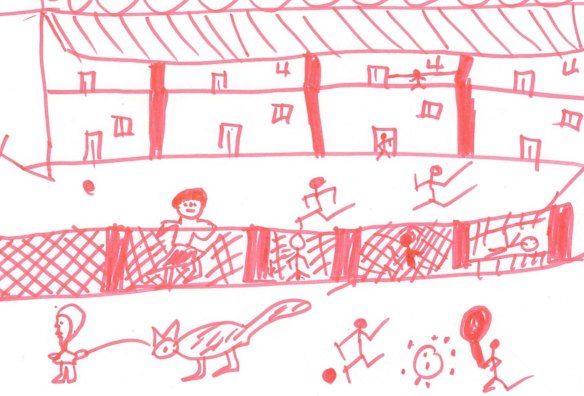 How a child has depicted life in detention.