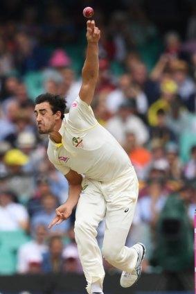 Underdone: Mitchell Starc couldn't find his top pace on day one.