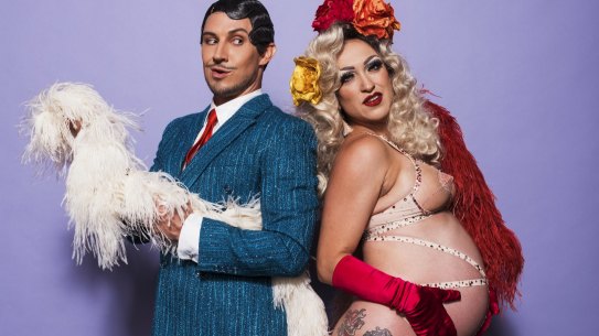 Burlesque artists Rhys Bobridge and Lillian Starr.