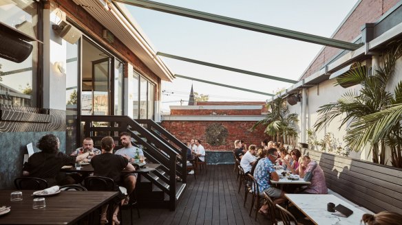 Rufio occupies an upstairs space with rooftop bar in St Kilda.