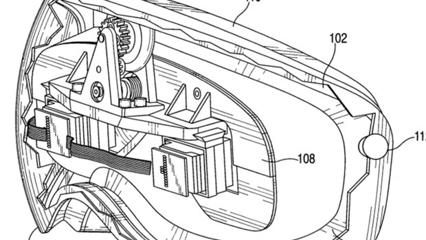 On the drawing board: A virtual headset patented by Apple.