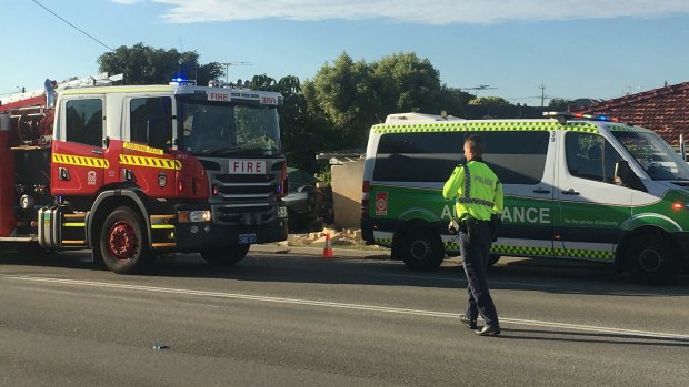 Emergency services were called to a crash in Tuart Hill.