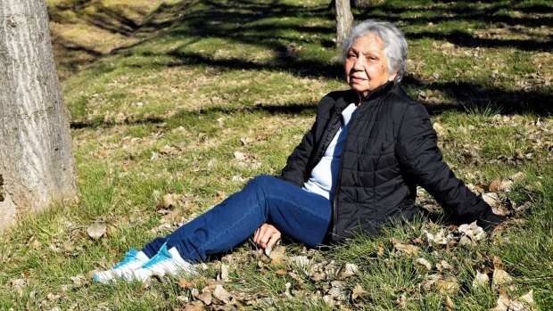 Auntie Matilda House, Ngambri Elder, at the launch of the ANU's Aboriginal and Torres Strait Islander Trail.