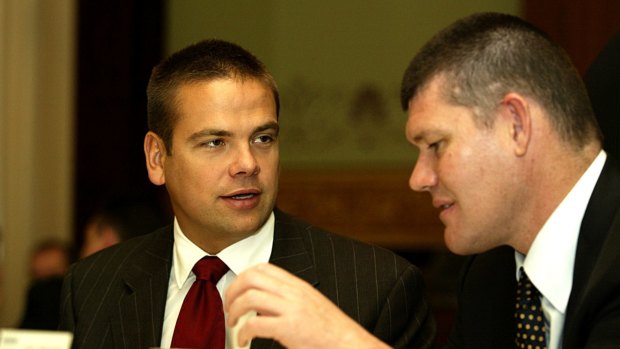 Lachlan Murdoch (left) holds 7.5 per cent of Ten and has formed an alliance with Bruce Gordon. James Packer still holds 7.7 per cent of shares. 
