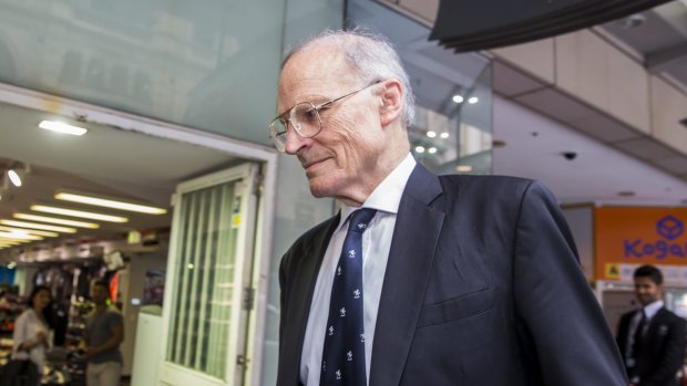 Dyson Heydon outside the unions royal commission. "No freer of inherited values than criminal court judges."