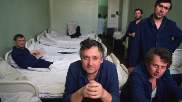 Russian criminals undergo psychiatric evaluations in Russia in an undated photo.