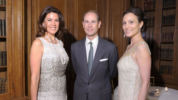 Christina Estrada (L), with Prince Edward, Earl of Wessex and Lady Dalit Nuttall at the Films Without Borders launch at the St. Regis Hotel on April 24, 2012 in New York City.
