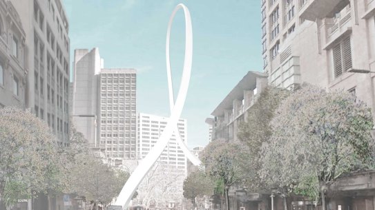 An artist impression of the Cloud Arch art sculpture, which will be built by March 2019.